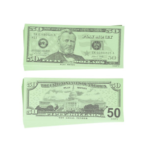 Learning Advantage7503 Fifty Dollar Play Bills Set Of 50 50 Paper Bills Designed And Sized Like Real Us Currency Teach C