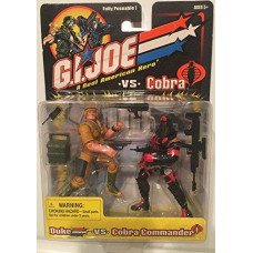 gI JOE vs cobra Deset Duke (Tan Uniform) vs cobra commander (Black and Red Uniform) Action Figure Set