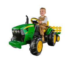 Peg Perego John Deere Ground Force Tractor With Trailer 12 Volt Ride On