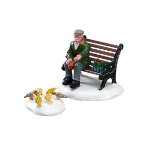 Lemax 42905 Caddington Village Figurine Feeding Pigeons