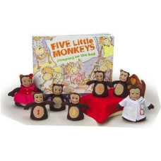 Constructive Playthings 8 Pc Storytelling Prop Set For Monkeys Jumping On The Bed Featuring 5 Monkeys Mama Doctor And 6 L