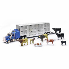 New Ray 1:43 Blue Livestock Playset for Kids