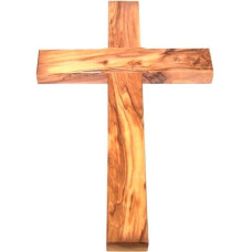 Holy Land Market Olive Wood Cross From Bethlehem With A Certificate And Lord Prayer Card 10 Inches