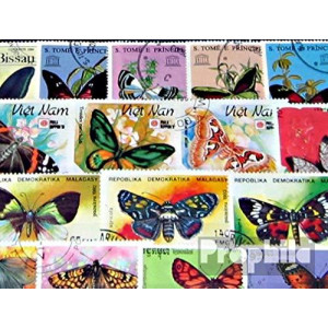 Motives 100 Different Butterflies Stamps Stamps For Collectors Butterflies