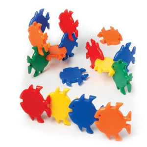 Constructive Playthings 25 Pc 4 X 4 Giant Fabulous Fish Connecting Toy With Storage Tub For Ages 18 Months And Up