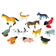 U. S. Toy Mini Farm Animals - 12 Multi-Colored Figures, 