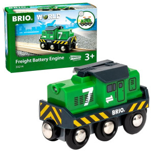 Brio World 33214 Freight Battery Engine Engaging Wooden Toy Train Set For Kids Age 3 And Up Battery Powered Interactive