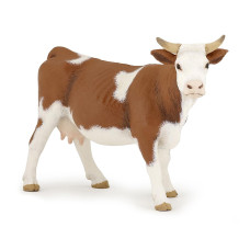 Papo Handpainted Figurine Farmyard Friends Simmental Cow 51133 Collectible For Children Suitable For Boys And Girls