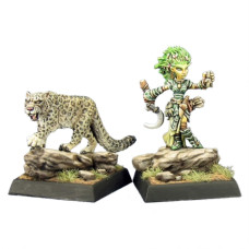 Lini Iconic Gnome Druid And Droogami Snow Leopard Pathfinder Miniature