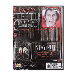 Forum Novelties 64393 Vampire Fangs With Blood