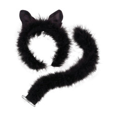 Bristol Novelties Black Cat Fancy Dress Set Ears Tail Halloween Party