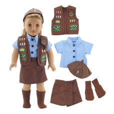 Emily Rose 18Inch Doll Clothes Modern 4Piece Girl Scout Brownie Uniform Officially Licensed By Girl Scouts Of The Usa Gift