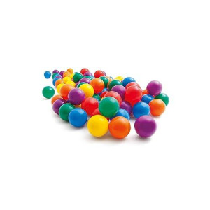 Intex Small Plastic Multi-Colored Fun Ballz For Indoor And Outdoor Ball Pits Or Splash Pools With Storage Carrying Bag, (100 Pack)