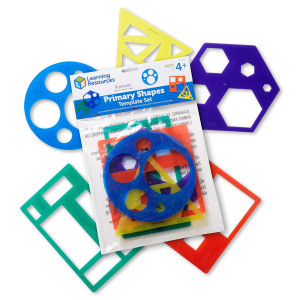 Learning Resources Primary Shapes Template Set 5 Pieces Ages 4 Homeschool And Classroom Supplies Geometric Shapes Tracing