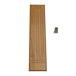 We Games Classic Cribbage Board Set 2 Track Solid Oak Wood Board With Metal Pegs Family Games Living Room Decor Travel Games