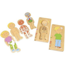 Constructive Playthings Discover Your Body Puzzles Boy And Girl Anatomically Correct 5 Layered And Measure 11 12 L X 5 34