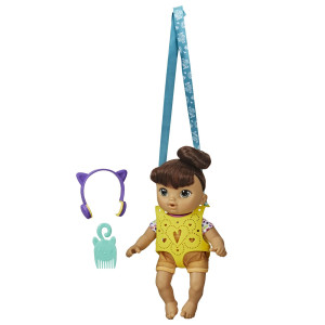 Baby Alive Littles, Carry ?n Go Squad, Little Nadia Brown Hair Doll, Doll Carrier, Accessories, Toy for Kids Ages 3 Years and Up