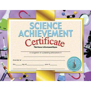 Science Achievement 30Pk 85 X 11 Supplies Certificate Inkjet Laser Incentives Motivators Hva671 Flipside