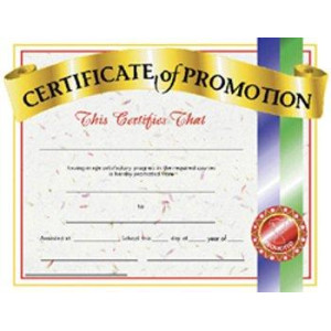 Certificates Of Promotion 30Pk Supplies 85 X 11 Incentives Motivators Hva509 Flipside