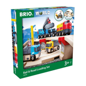 Brio World 33210 Rail Road Loading Set 32 Piece Wooden Train Set Ideal For Kids Aged 3 With Special Crane Car Flatb