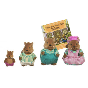 Lil Woodzeez Bushytails Squirrel Family Set Of 4 Collectible Posable Squirrel Figures With Storybook Pretend Play Doll Fi