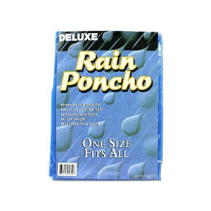 96 Packs Of Deluxe Rain Poncho Assorted Colors