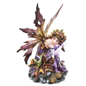 George S Chen Imports Purple Fairy Sitting Collectible Figurine Decoration Statue Dcor