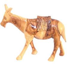 Holy Land Market Olive Wood Donkey 18Cm Or 7 Inches