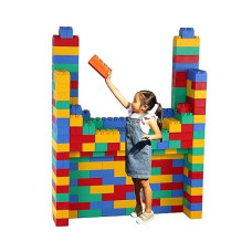 Jumbo Blocks - (192) Piece Big Blocks - 8" X 4" And 4" X 4" Large Building Blocks For Toddlers -Made In The Usa - Durable Safe Plastic Blocks By Kids Adventure Jumbo Blocks
