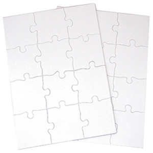 Inovart Puzzleit 12Piece Blank Puzzle 12 Puzzles Per Package 812 X 11 White