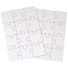 Inovart Puzzleit 12Piece Blank Puzzle 24 Puzzles Per Package 512 X 8 White