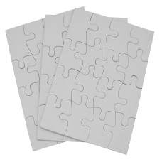 Inovart Puzzleit 16Piece Blank Puzzle 24 Puzzles Per Package 4 X 512 White