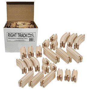 Wooden Train Track 100 Piece Pack 100 Compatible With All Major Brands Including Thomas Wooden Railway System By Right Trac