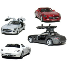 Set Of 4 5 Mercedes Benz Sls Amg 136 Scale Greyredsilverwhite