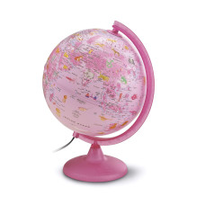 Tecnodidattica 25Cm Zoo Illuminated Childrens Globe Pink