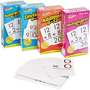 Trend Enterprises T90741 Math Operations Flash Cards Pack Set Of 4White