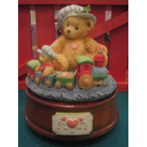 Cherished Teddies Bear Playing Wtrain Musical By Enesco 912964