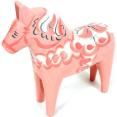 Nils Olsson Hemslojd Ab Traditional Wooden Swedish Dala Horse Pink 6 15Cm