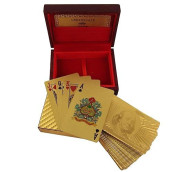 Shalinindia Playing Cards Deck In 999.9 Gold Foil Unusual Gift From India