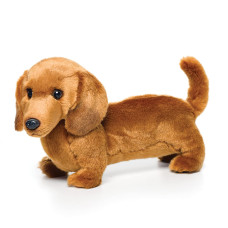 Standing Large Dachshund Dog Caramel Brown Childrens Plush Stuffed Animal Toy