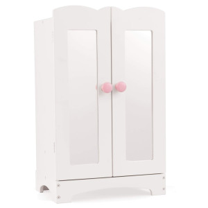 Kidkraft Wooden Lil Doll Armoire With 6 Hangers Furniture For 18Inch Dolls White Gift For Ages 3