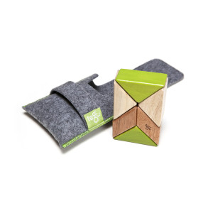 6 Piece Tegu Pocket Pouch Prism Magnetic Wooden Block Set Jungle