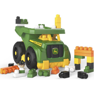 Mega Bloks John Deere Toddler Building Blocks Toy Set Dump Truck With 25 Pieces And Storage 1 Figure Green Ages 1 Years