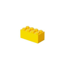 Room Copenhagen, Lego Mini Box - 1.8 X 3.6 X 1.7 In - Brick 8, Bright Yellow