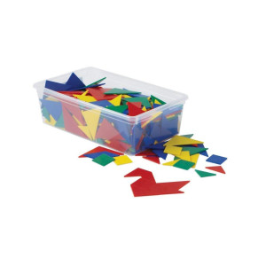 Hand2Mind Plastic Tangrams Manipulative Set For Math Puzzles Pack Of 32