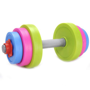 Liberty Imports Adjustable Dumbbell Toy Pretend Workout Set For Kids Gym Exercise Fill With Beach Sand Or Water