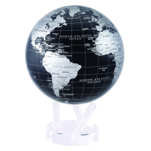 Mova 85 Silver And Black Metallic Globe