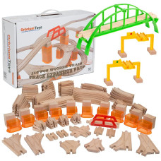 Orbrium Toys 110 Pcs Wooden Train Track Expansion Pack Compatible With Thomas Wooden Train Brio Thomas The Tank Engine