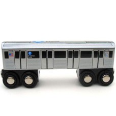 MUNI PALS Wooden Subway Train - NYC C Train, Grey, Medium