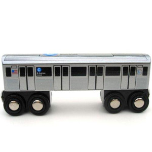 MUNI PALS Wooden Subway Train - NYC C Train, Grey, Medium